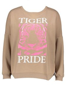 Miss goodlife Bluza "Tiger Pride" w kolorze beżowym rozmiar: M. Brązowe bluzy miss goodlife, m, bez wzorów, z bawełny, bez kaptura. Za 153,71 zł.