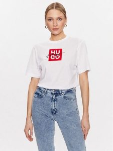 Hugo T-Shirt Dashire_3 50485373 Biały Regular Fit. Białe t-shirty Hugo, xl, bez wzorów, z bawełny, bez kołnierzyka, bez ramiączek. Za 179,99 zł.