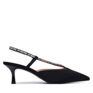 Czółenka LOVE MOSCHINO. Czarne czółenka LOVE MOSCHINO, bez wzorów, bez obcasa, bez zapięcia. Za 789,99 zł.