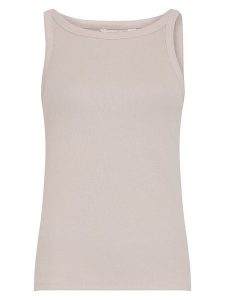 MOSS COPENHAGEN Top "Gubbe" w kolorze beżowym rozmiar: S/M. Brązowe topy Moss Copenhagen, m, bez wzorów, bez kołnierzyka, bez ramiączek. Za 89,05 zł.