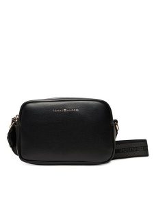 Tommy Hilfiger Torebka Th Logotape AW0AW17689 Czarny. Czarne listonoszki TOMMY HILFIGER, bez wzorów, ze skóry, bez dodatków. Za 299,99 zł.