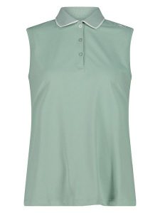 CMP Funkcyjny top polo w kolorze zielonym rozmiar: 36. Zielone topy CMP, bez wzorów, z materiału, bez kołnierzyka, bez ramiączek. Za 48,28 zł.
