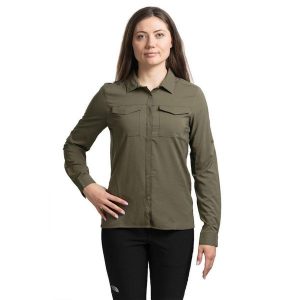 Koszula podróżnicza damska Craghoppers NosiLife Pro LS Shirt V. Zielone koszule Craghoppers, bez wzorów, bez kołnierzyka, bez ramiączek. Za 398,99 zł.