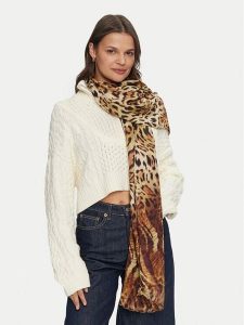 Guess Szalik AW5201 MOD03 Brązowy. Brązowe rękawiczki Guess, z aplikacjami, z materiału. Za 479,99 zł.