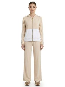 Eleganckie damskie dresy. Białe kombinezony LEONE 1947 APPAREL, xl, bez wzorów, z dresówki, eleganckie, bez kołnierzyka, bez ramiączek. Za 315,71 zł.