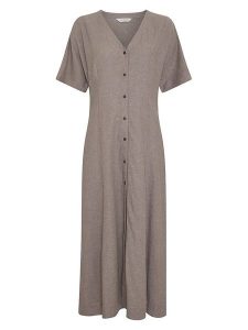 MOSS COPENHAGEN Sukienka "Viana" w kolorze szarobrązowym rozmiar: M. Brązowe sukienki Moss Copenhagen, m, bez wzorów, bez kołnierzyka, bez ramiączek, midi. Za 223,46 zł.