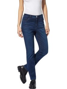 Heine Dżinsy - Regular fit - w kolorze granatowym rozmiar: 38. Niebieskie jeansy Heine, bez wzorów. Za 87,81 zł.