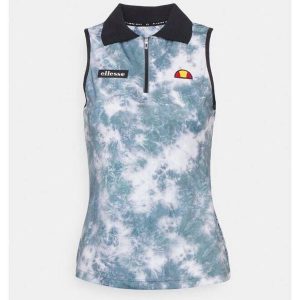 Damska koszulka polo Ellesse Camalo. Zielone bluzki Ellesse, bez wzorów, eleganckie, bez kołnierzyka, bez ramiączek. Za 244,50 zł.