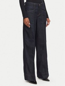 Guess Jeans Jeansy W6YA05 D1179 Granatowy Wide Leg. Niebieskie jeansy Guess Jeans, z aplikacjami, z bawełny. Za 479,99 zł.