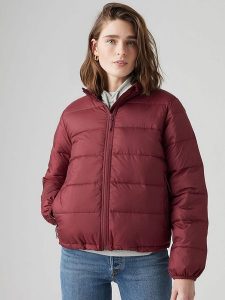 Levi's Kurtka pikowana "Piper Poly" w kolorze ciemnoczerwonym rozmiar: M. Czerwone kurtki Levi's®, m, bez wzorów, bez kaptura. Za 162,49 zł.