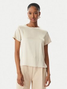 Maryley T-Shirt 26EB820/35LA Beżowy jasny Regular Fit. Brązowe t-shirty Maryley, xl, bez wzorów, z wiskozy, bez kołnierzyka, bez ramiączek. Za 239,99 zł.