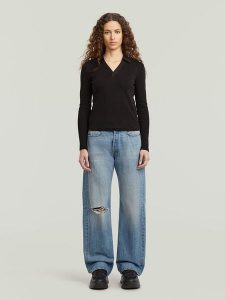 G-Star Dżinsy - Boyfriend fit - w kolorze niebieskim rozmiar: W26/L30. Niebieskie jeansy G-Star, z aplikacjami, ze skóry. Za 239,99 zł.