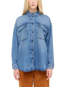 Damska Koszula Mustang Style Avilla Shirt Denim Blue 1015592 5000 401. Niebieskie koszule Mustang, l, bez wzorów, z denimu, bez kołnierzyka, bez ramiączek. Za 149,99 zł.