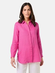 Gerry Weber Lniana bluzka w kolorze różowym rozmiar: 46. Różowe bluzki Gerry Weber, bez wzorów, ze lnu, bez kołnierzyka, bez ramiączek. Za 222,45 zł.
