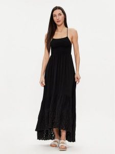 Maaji Sukienka codzienna 2123CLD004 Czarny Regular Fit. Czarne kombinezony Maaji, s, bez wzorów, z wiskozy, bez kołnierzyka, bez ramiączek. Za 259,99 zł.