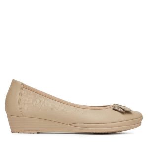 Baleriny Go Soft. Brązowe balerinki Go Soft, bez wzorów, bez obcasa, bez zapięcia. Za 159,99 zł.