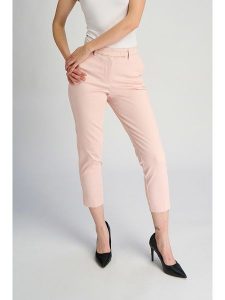 Marks & Spencer Spodnie chino w kolorze jasnoróżowym rozmiar: 44. Różowe chinosy Marks & Spencer, bez wzorów, z podwyższonym stanem. Za 53,17 zł.