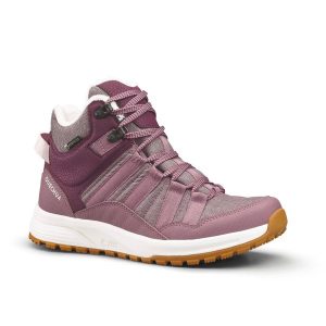 Buty turystyczne damskie Quechua NH500 Mid wodoodporne. Brązowe buty trekkingowe QUECHUA, bez zapięcia. Za 229,99 zł.