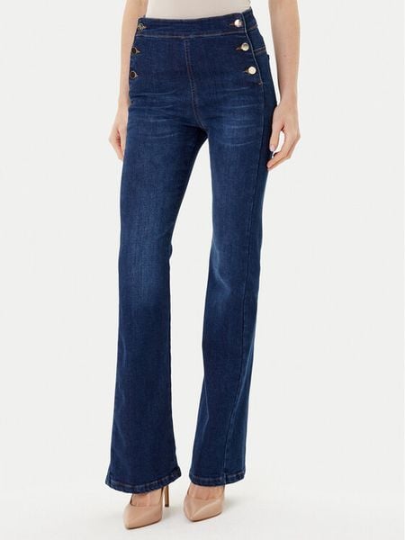 Rinascimento Jeansy CFC0124950003 Niebieski Flare Fit. Niebieskie jeansy Rinascimento, bez wzorów, z bawełny. Za 369,99 zł.