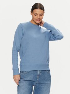 Tommy Jeans Bluza DW0DW19959 Błękitny Regular Fit. Niebieskie bluzy Tommy Jeans, xxs, bez wzorów, z bawełny, bez kaptura. Za 199,99 zł.