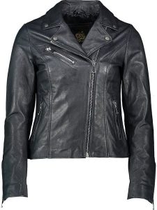 Apple of Eden Skórzana kurtka w kolorze granatowym rozmiar: 46. Niebieskie kurtki Apple of Eden, bez wzorów, z materiału, bez kaptura. Za 500,99 zł.