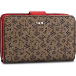 Duży Portfel Damski DKNY - Bryant Sm Carryall R831J659 Mocha Logo-Rog M68. Brązowe portfele marki DKNY, ze skóry ekologicznej. Za 419,00 zł.