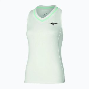 Damski tank top Mizuno. Białe topy Mizuno, bez wzorów, eleganckie, bez kołnierzyka, bez ramiączek. Za 119,99 zł.
