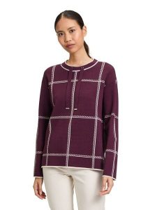 Betty Barclay Sweter w kolorze bordowym rozmiar: 44. Czerwone swetry oversize Betty Barclay, bez wzorów, ze splotem, bez ramiączek. Za 130,99 zł.