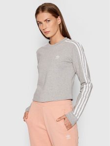 Adidas Bluzka adicolor Classics H33570 Szary Standard Fit. Szare bluzki ADIDAS, bez wzorów, z bawełny, bez kołnierzyka, bez ramiączek. Za 119,99 zł.