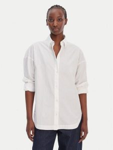 BOSS Koszula C_Bostatta 50553890 Biały Oversize. Białe koszule Boss, bez wzorów, z bawełny, bez kołnierzyka, bez ramiączek. Za 432,99 zł.