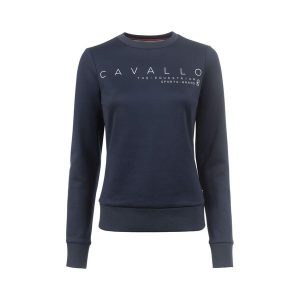 Sweter damski Cavallo Cavalruth. Czarne swetry klasyczne CAVALLO, na zimę, bez kołnierzyka. Za 218,50 zł.