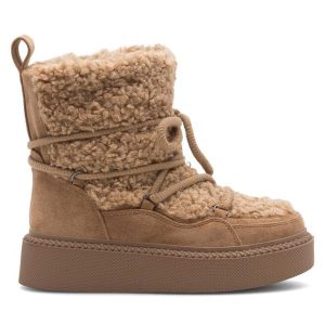 Śniegowce Jenny Fairy. Brązowe buty zimowe Jenny Fairy, bez obcasa, bez zapięcia. Za 125,99 zł.