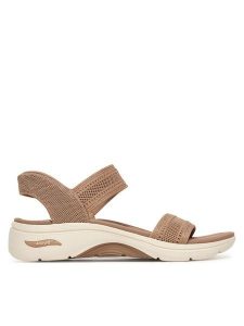 Skechers Sandały Slip-Ins: Arch Fit 2.0 Sandal - Kennedy 140844/TAN Beżowy. Brązowe sandały Skechers, bez wzorów, z materiału, bez obcasa, na płaskiej podeszwie, bez zapięcia. Za 379,99 zł.