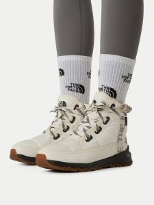 The North Face Śniegowce Thermoball Lace Up Luxe Wp NF0A817WQ4C1 Kremowy. Białe buty zimowe The North Face, z materiału, bez obcasa, bez zapięcia. Za 649,99 zł.