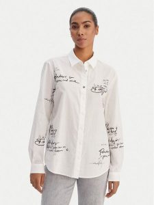 Desigual Koszula 26SWCW09 Biały Regular Fit. Białe koszule Desigual, s, bez wzorów, z bawełny, bez kołnierzyka, bez ramiączek. Za 379,99 zł.