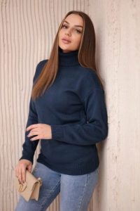 Sweter z wywijanym golfem jeansowy. Golfy KESI, bez wzorów, z jeansu. Za 139,05 zł.