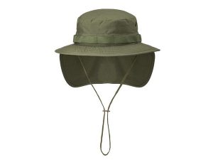 Kapelusz z odpinaną osłoną karku Olive Green. Zielone kapelusze HELIKON-TEX, bez wzorów, z bawełny, militarne. Za 63,99 zł.