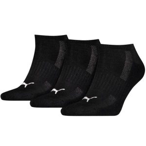 Amortyzowane Skarpety Za Kostkę Dla Dorosłych Unisex (zestaw 3 Sztuk). Czarne skarpetki Puma, bez wzorów. Za 61,99 zł.