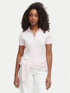 Tommy Hilfiger Sweter WW0WW41474 Różowy Regular Fit. Czerwone swetry klasyczne TOMMY HILFIGER, s, z bawełny, bez kołnierzyka. Za 529,99 zł.