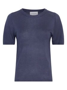 MOSS COPENHAGEN Bluzka w kolorze granatowym rozmiar: XS/S. Niebieskie bluzki Moss Copenhagen, s, bez wzorów, bez kołnierzyka, bez ramiączek. Za 96,60 zł.