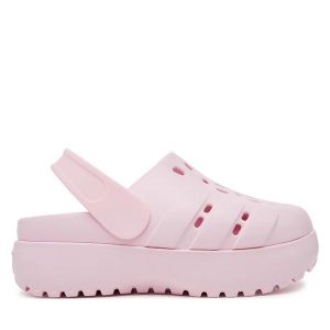 Sandały adidas. Czerwone sandały ADIDAS, bez wzorów, bez obcasa, na płaskiej podeszwie, bez zapięcia. Za 199,99 zł.