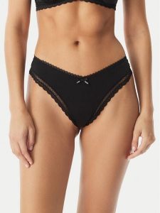 HUGO Stringi Unique 50545732 Czarny. Czarne stringi Hugo, bez wzorów, z syntetyku. Za 129,99 zł.