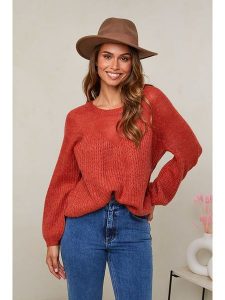 Soft Cashmere Sweter w kolorze czerwonym rozmiar: 34/36. Czerwone swetry oversize Soft Cashmere, bez wzorów, ze splotem, bez ramiączek. Za 74,81 zł.