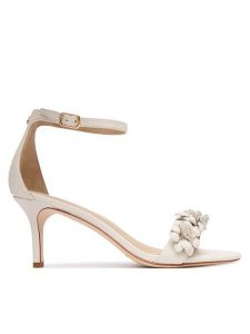 LAUREN RALPH LAUREN Sandały 802P10640001 Biały. Białe sandały Lauren Ralph Lauren, bez wzorów, ze skóry, bez obcasa, na szpilce, bez zapięcia. Za 539,99 zł.