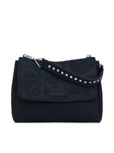 Desigual Torebka 25SAXPA8 Czarny. Czarne torebki klasyczne Desigual, bez wzorów, ze skóry, bez dodatków. Za 179,99 zł.