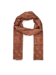 Guess Szal AW5685 POL03 Brązowy. Brązowe rękawiczki Guess, z aplikacjami, z poliesteru. Za 194,99 zł.