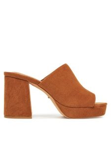DeeZee Klapki KK5606-1 Brązowy. Brązowe klapki DeeZee, bez wzorów, z materiału, bez obcasa. Za 104,99 zł.