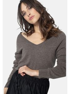 AUTHENTIC CASHMERE Kaszmirowy sweter "Giusalet" w kolorze brązowym rozmiar: L. Brązowe swetry oversize AUTHENTIC CASHMERE, l, bez wzorów, z kaszmiru, bez ramiączek. Za 347,99 zł.
