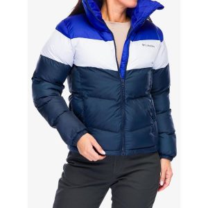 Kurtka ocieplana damska Columbia Puffect II Colorblock Jacket. Niebieskie kurtki Columbia, bez wzorów, bez kaptura. Za 429,99 zł.