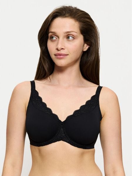 Triumph Biustonosz z fiszbiną Amourette 10210670 Czarny. Czarne biustonosze Triumph, bez wzorów, z syntetyku. Za 108,00 zł.